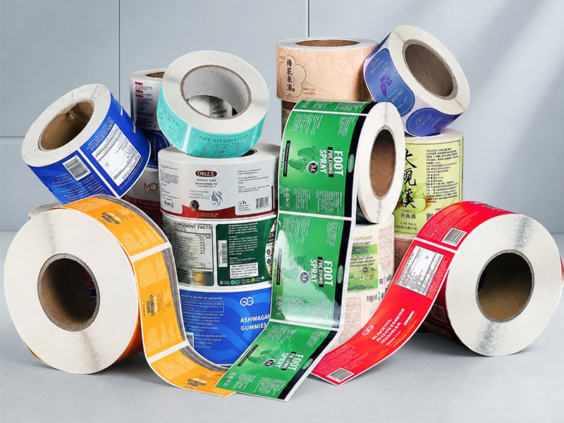 Multi-color pressure-sensitive label rolls for consumer