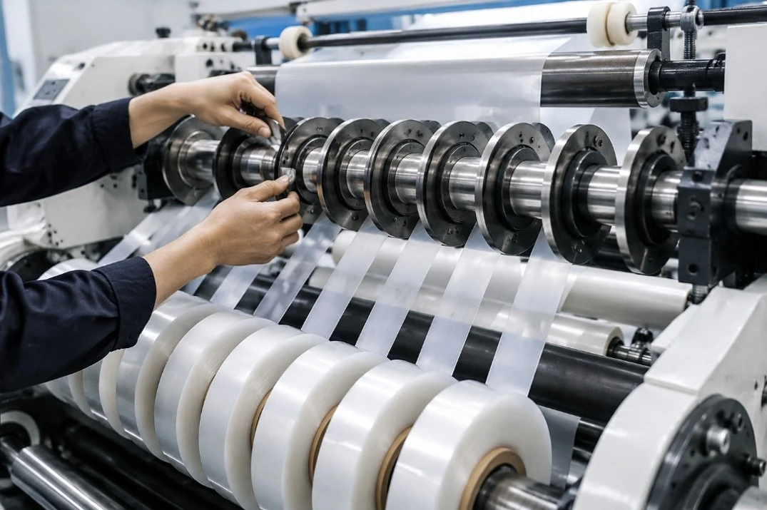 Slitter rewinder setup for accurate slitting and rewinding