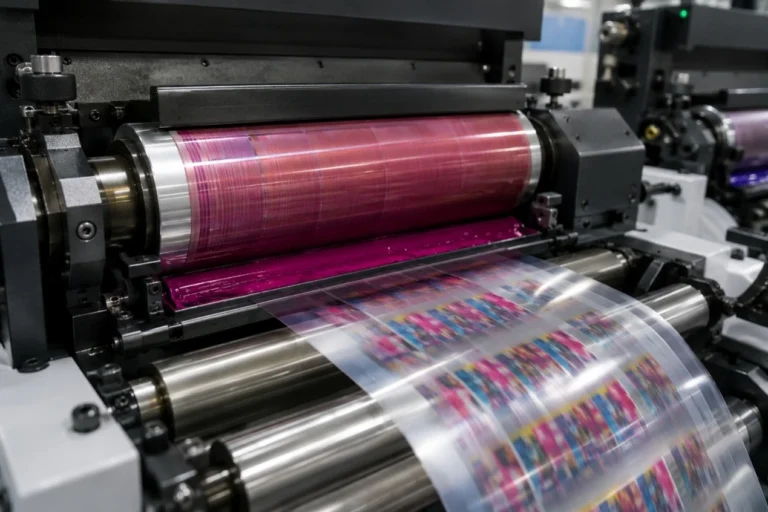 BOPP film printing on a flexographic printing machine