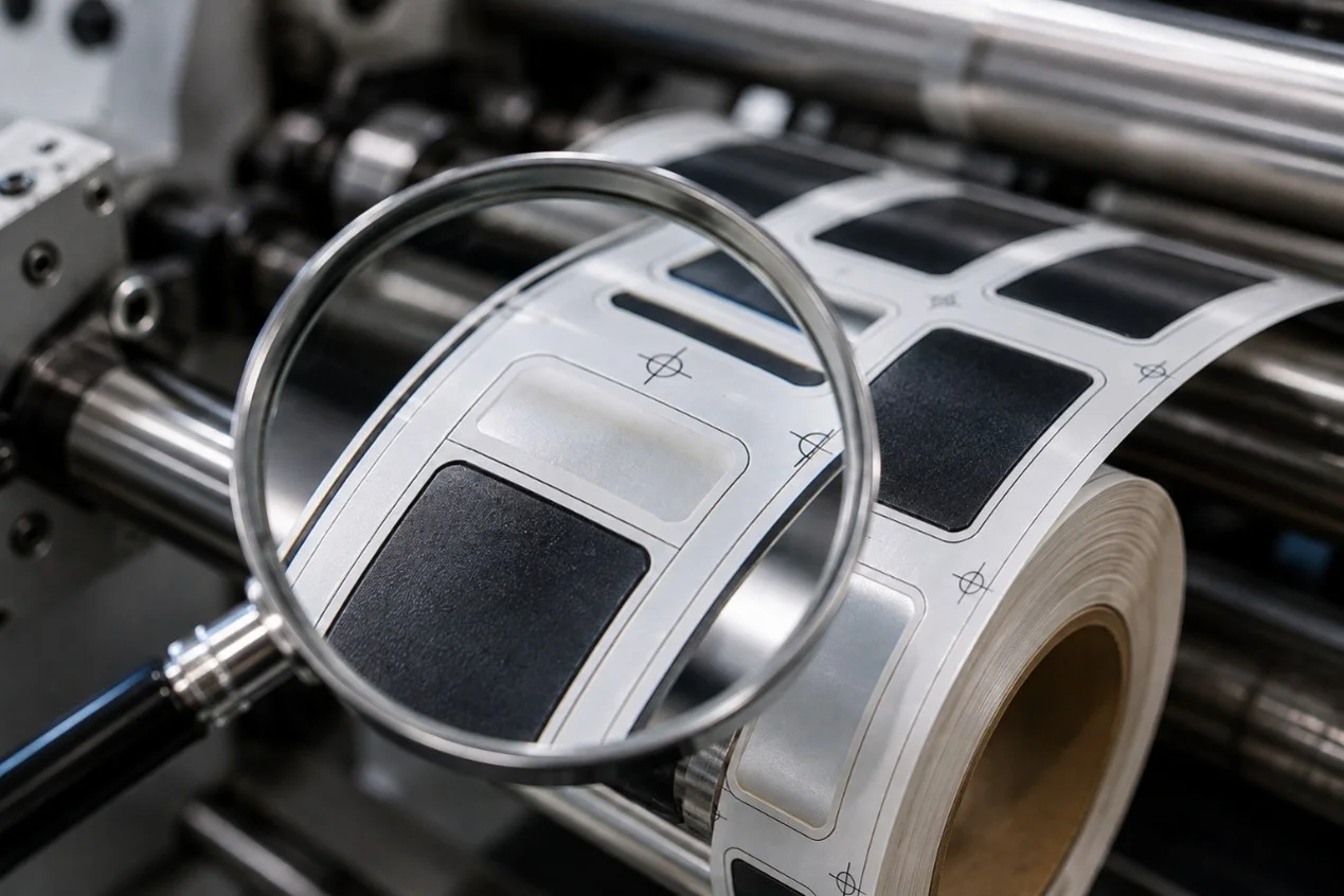 Label die cutting accuracy and registration on a rotary die cutting machine
